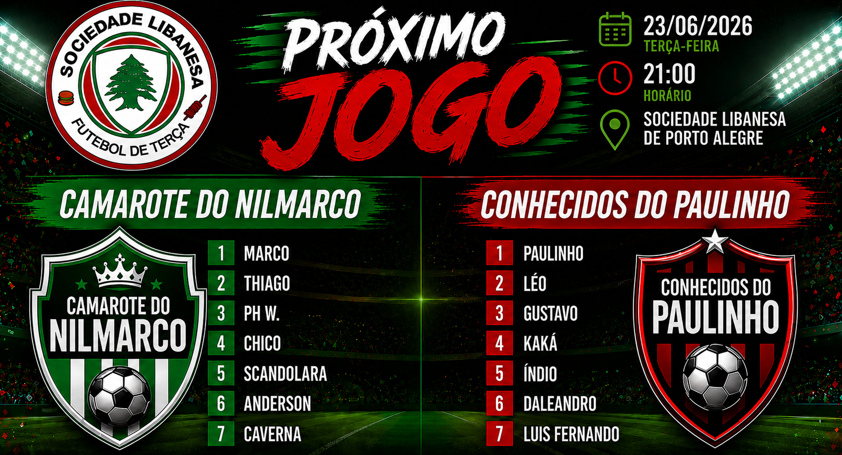 Próximo confronto confirmado