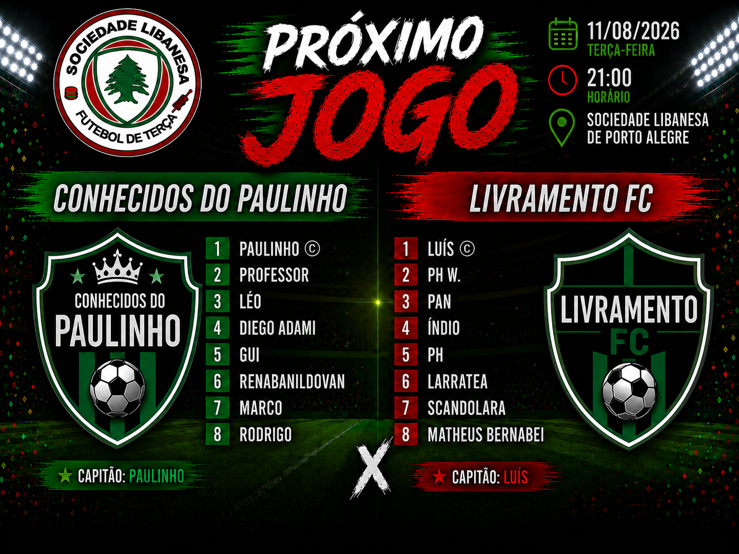 Conhecidos do Paulinho X Livramento FC. Quem leva canetada e quem vai requebrar no confronto de hoje?